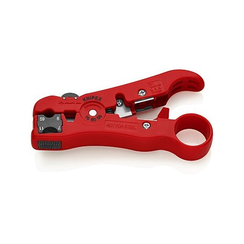Knipex 16 60 08 SB coaxial cable stripping pliers, red