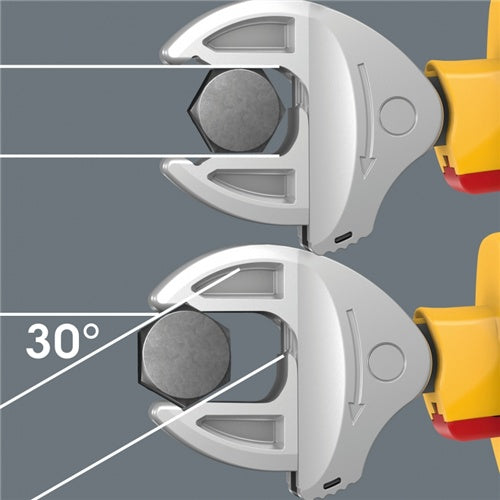 Wera Joker 6004 M VDE wrench, size 13-16 (red/yellow, self-adjusting open-end wrench)