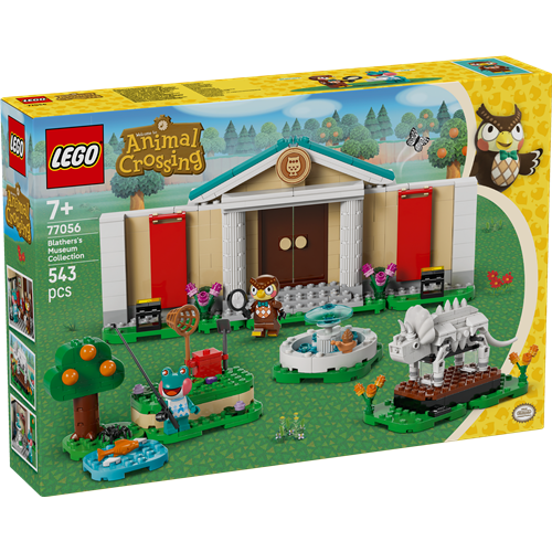 Kocke Lego Animal Crossing: Sovir Blathers in njegova muzejska zbirka (77056), 543 kock, od 7. let
