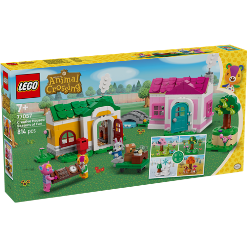 Kocke Lego Animal Crossing: Ustvarjalne hiše: zabava z letnimi časi (77057), 814 kock, od. 7 let