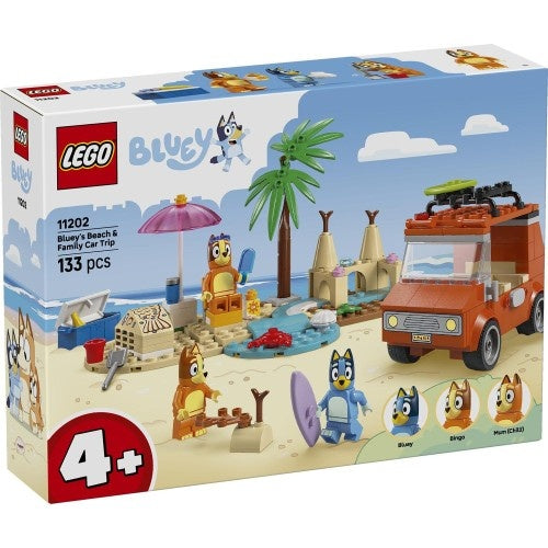 Kocke Lego Bluey: Blueyjina plaža in izlet z družinskim avtomobilom (11202), 133 kock, od 4. let