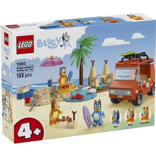 Kocke Lego Bluey: Blueyjina plaža in izlet z družinskim avtomobilom (11202), 133 kock, od 4. let