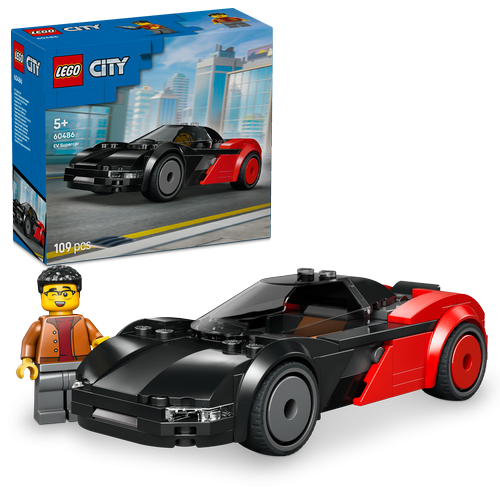 Kocke Lego City Električni superavtomobil, 109 kos, od 5. let (60486)