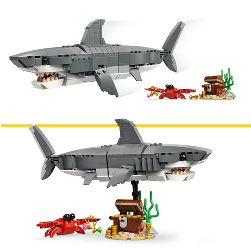 Kocke Lego Creator 3-v-1 Divji morski pes z zakladnico, 379 kock, od 8. let (31381)