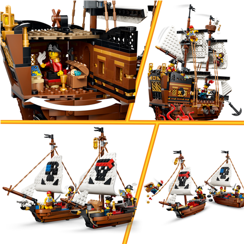 Lego Creator 3 in 1: Legendary Pirate Ship, 1074 pieces, ages 9 and up (31387)