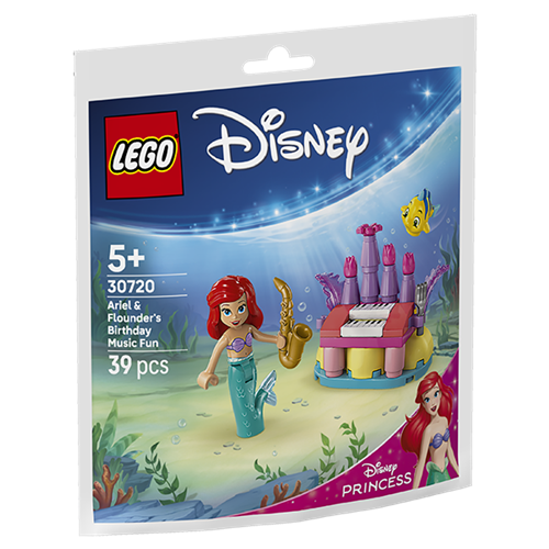 Kocke Lego Disney: Disneyjeva princesa Ariel in Flounderjeva rojstnodnevna glasbena zabava (polimerna vrečka), 39 kock, 5. let (30720)