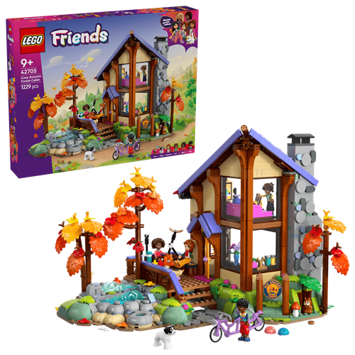 Kocke Lego Friends Prijetna koča v jesenskem gozdu, 1229 kos, od 9. let (42705)