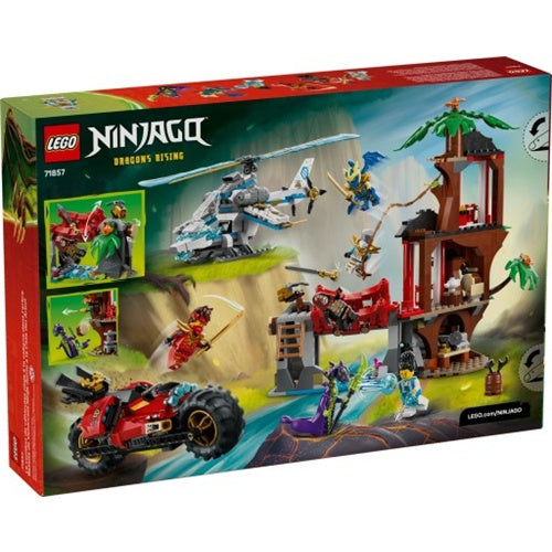 Kocke Lego Ninjago Obračun v hišici na drevesu z nindža motorjem, 642 kock, od 7. let (71857)