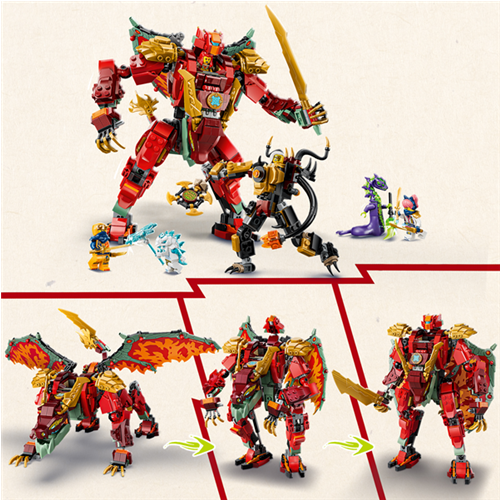 Kocke Lego Ninjago Zmajev robot Wyldfyres, 821 kos, od 9. let (71868)