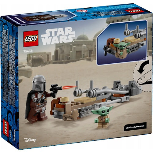 Kocke Lego Star Wars Mandalorian in Grogu na svojem hitrem motorju, 58 kock, od 6. let (75436)