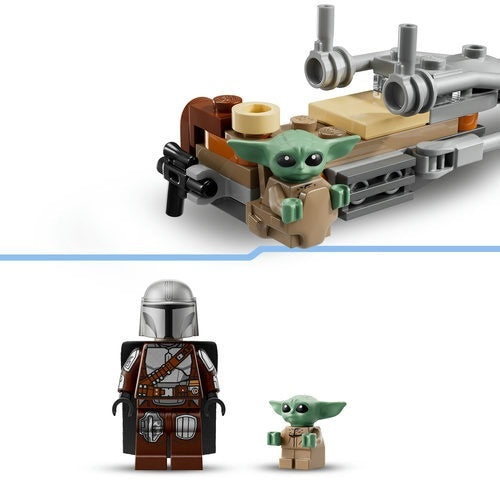 Kocke Lego Star Wars Mandalorian in Grogu na svojem hitrem motorju, 58 kock, od 6. let (75436)