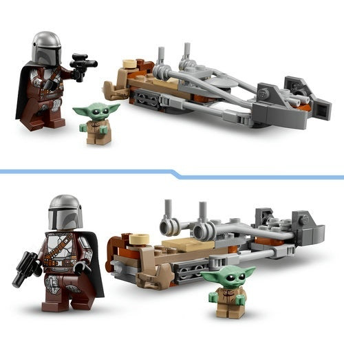 Kocke Lego Star Wars Mandalorian in Grogu na svojem hitrem motorju, 58 kock, od 6. let (75436)
