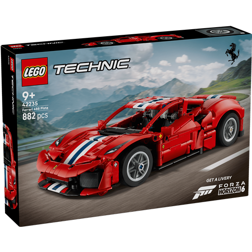 Lego Technic Ferrari 488 PISTA car, 882 pieces, ages 9 and up (42235)