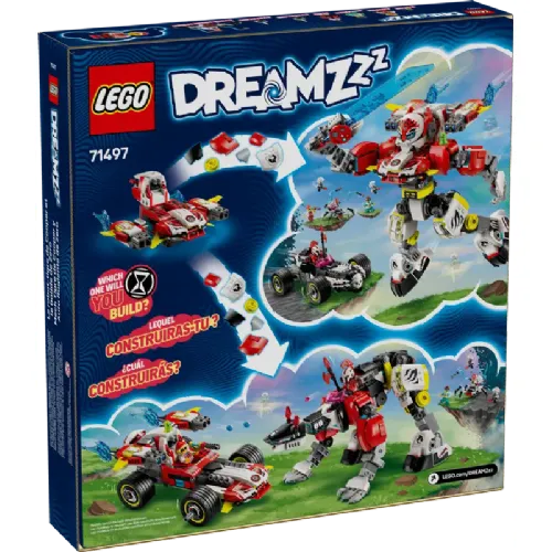 Kocke Lego Dreamzzz: Cooperjev robotski oklep tigra in Zerojev dirkalnik Hot Rod (71497)