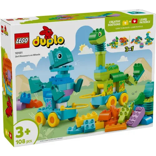 Kocke Lego Duplo: Mestna dinozavra na kolesih, 3 v 1 (10451)
