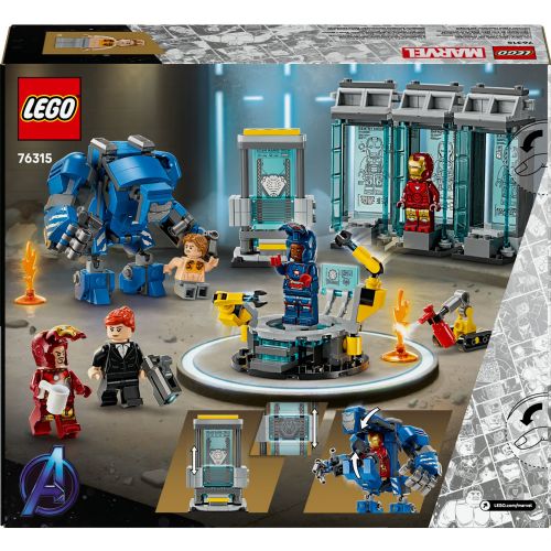 Kocke Lego Super Heroes: Iron Manov laboratorij: Dvorana oklepov (76315), 384 kock, od 8. let