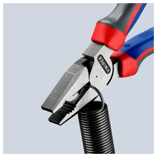 Knipex 02 02 200 heavy-duty combination pliers (blue, with gripping zones for flat and round material)