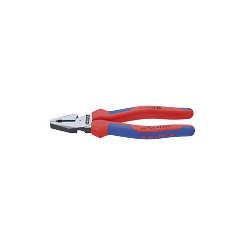 Knipex 02 02 200 heavy-duty combination pliers (blue, with gripping zones for flat and round material)
