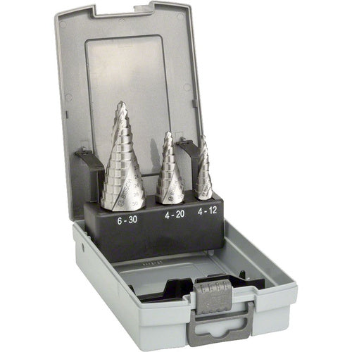 Bosch HSS 3-piece set Ø 4–30 mm, for metal and plastic, with non-slip shaft