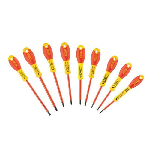 Stanley FATMAX screwdriver set, 10 pieces (red/yellow, voltage tester)