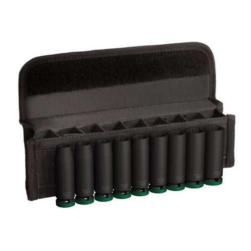 Bosch PRO Impact 1/2" socket set, 9-piece, chrome-molybdenum, hexagonal, long version, textile box