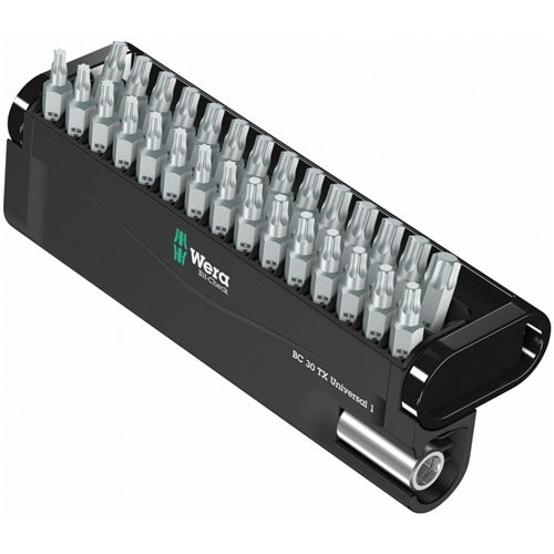 Wera Bit-Check 30 TX Universal 1 bit/bit/drill bit set (TORX, 1/4";, in plastic folding box)