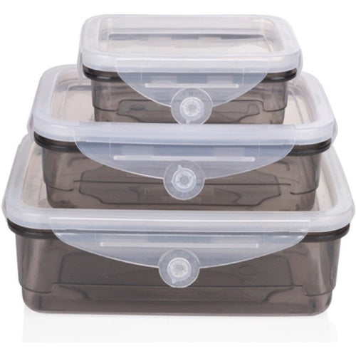 ALPINA food storage container set, 3x containers of different sizes, plastic
