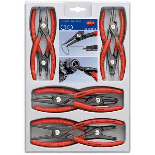 Knipex 00 20 04 SB precision circlip pliers set (red, 8-piece)