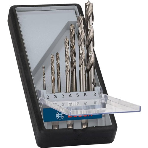 Bosch PRO Wood HSS twist drill bit set, 7-piece (hex shank 1/4")