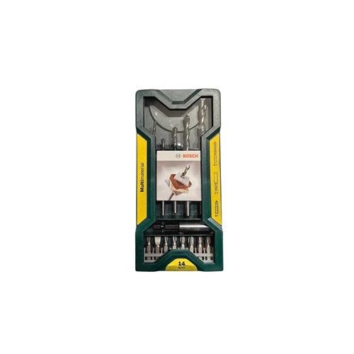 Bosch Mini X-Line multi-purpose drill set, 14 pieces, green