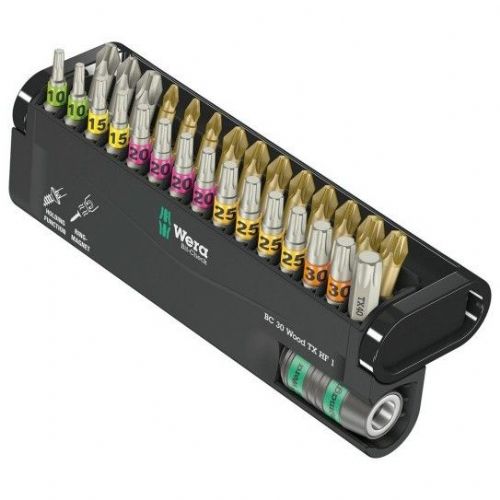 Wera Bit-Check 30 Wood TX HF 1 bit set (30-piece, 1/4", holding function, in plastic folding box)