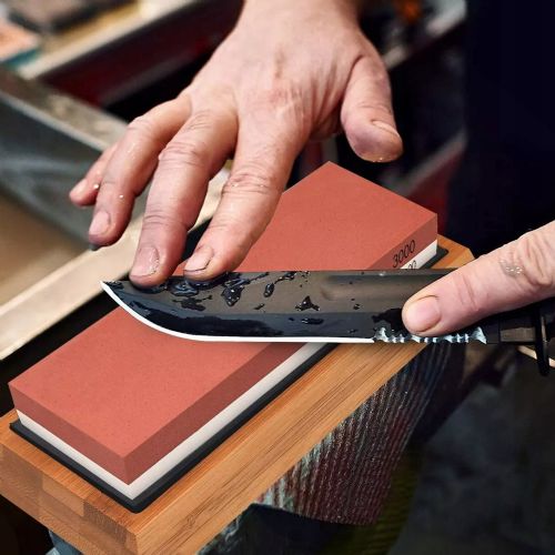 Double-sided whetstone set for manual knife sharpening 400-8000