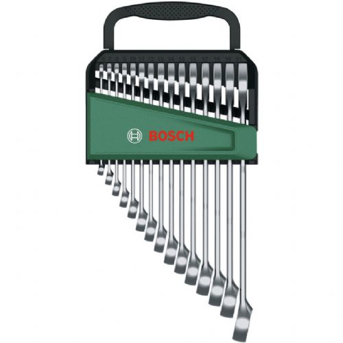 Bosch wrench set, ring/open end wrench set, 15 pieces (with organizer)