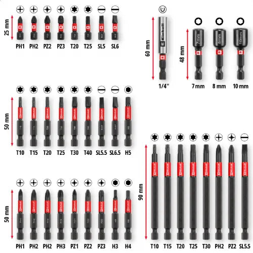 KWB impact bit set (socket wrench/bit/drill bit set) in M-case, 38 pieces