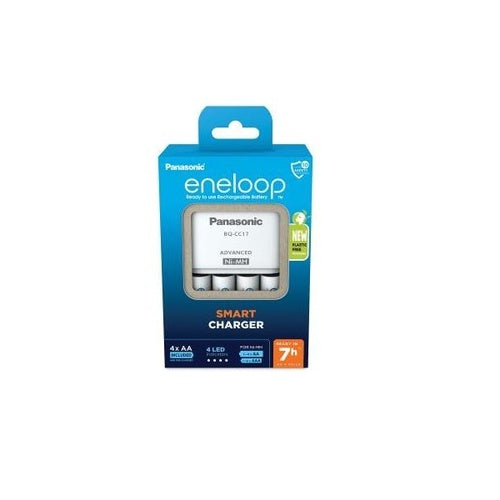 Panasonic eneloop Battery and Charger Sets Universal Charger, 4x AA Batteries, 2000 mAh, LED Indicators, Smart Charging