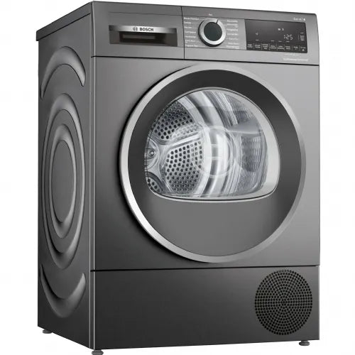 Kondenzacijski sušilni stroj s toplotno črpalko Bosch WQG2450R10, Serija 6, autoDry, 9 kg, A++,59,8 x 84,2 x 61,3 cm, srebrna/temno siva