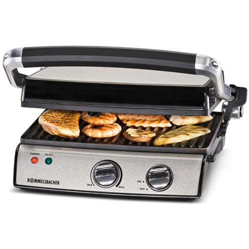 Kontaktni žar Rommelsbacher Contact Grill KG 2020 (nerjaveče jeklo/črna, 2000 W)