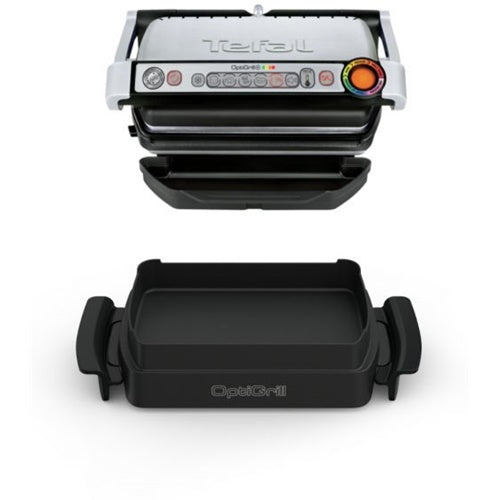 Kontaktni žar Tefal Optigrill + Snacking & Baking GC714D, 2000W, črna/srebrna
