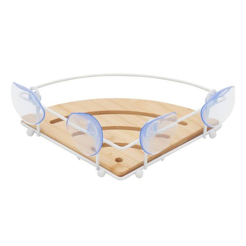 Bathroom soap holder, bamboo, angular, 27x19.8x8cm