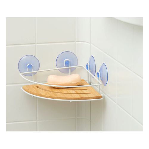 Bathroom soap holder, bamboo, angular, 27x19.8x8cm
