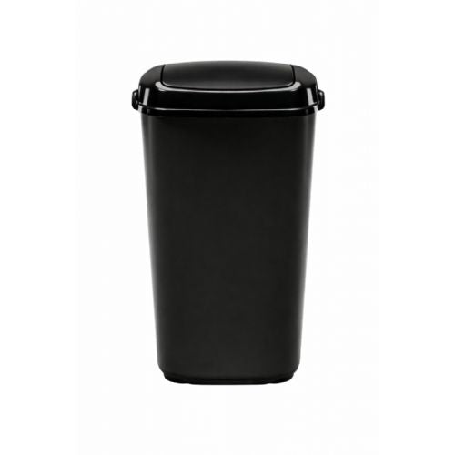 Trak Termo waste separation bin 90 l, swing lid, set with stickers, black
