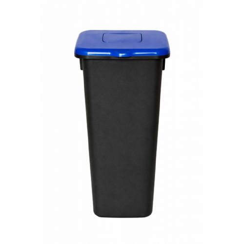 Waste separation bin Trak Termo 20 l, pull-out inner insert, double opening, blue lid, black color