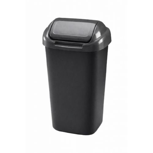 Trak Termo 30 l waste bin, with lid, plastic, 35.7 × 29.3 × 54.1 cm, black