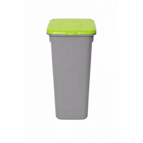Trak Termo 20 L waste bin, internal pull-out insert, double opening, for waste separation, grey with green lid