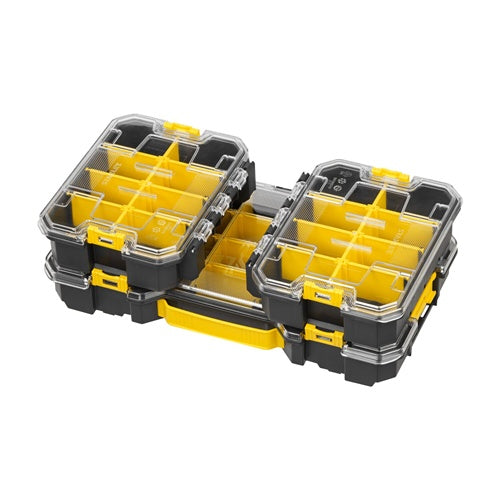 Stanley FATMAX PRO-STACK Tool Case Set, 3-piece, removable partitions, handle, transparent lid