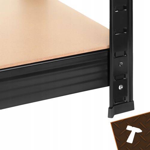 Bigstren metal storage rack, 180 × 100 × 60 cm, 5 shelves, load capacity 200 kg per shelf, screwless assembly, black