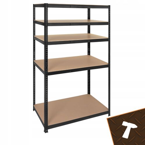 Bigstren metal storage rack, 180 × 100 × 60 cm, 5 shelves, load capacity 200 kg per shelf, screwless assembly, black