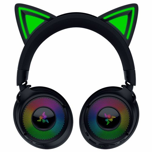 Slušalke Razer Kraken Kitty V3 Pro črne, brezžične, Razer Chroma RGB, THX Spatial Audio, Bluetooth 5.3, do 70 ur baterije, mikrofon HD