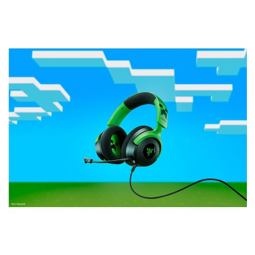 Slušalke Razer Kraken V4 X Minecraft izdaja, binauralne, naglavni trak, osvetlitev ozadja, USB-C/A, zložljiv mikrofon