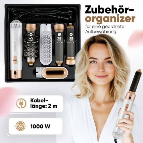 Krtača za kodranje in nastavki ProfiCare PC-HAS 3132 (bel/roza, 4 v 1? Multifairstyler)